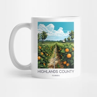 A Pop Art Travel Print of Highlands County - Florida - US Mug